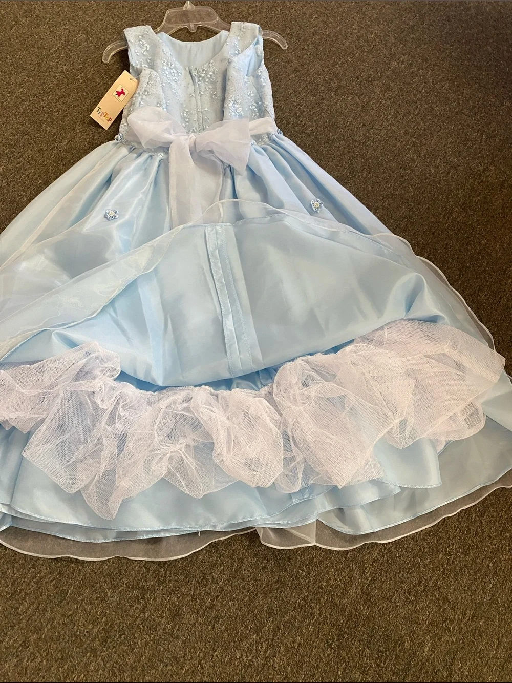 Classic Light Blue Beaded Girls' Formal Dress